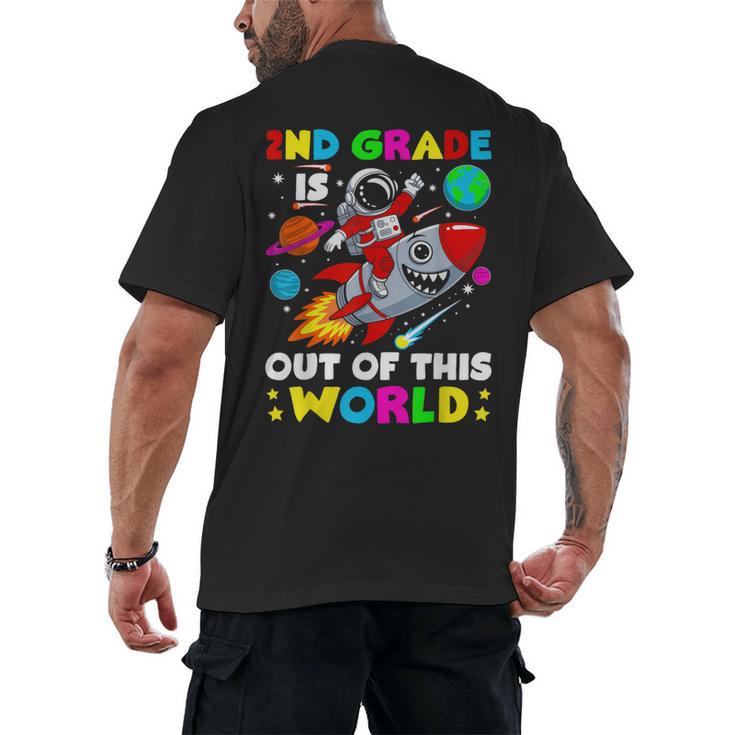 2nd Grade Is Out Of This World Space Rocket Planets Teacher Men's Back Print T-Shirt
