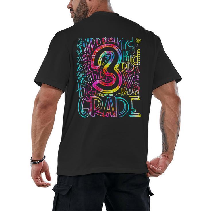3rd Grade Typography Team Third Grade Teacher Back To School Men's Back Print T-Shirt