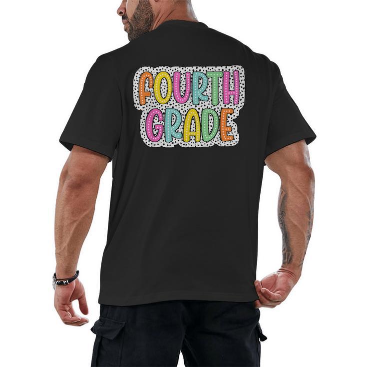 4th Grade Back To School Dalmatian Dots Teacher Student Men's Back Print T-Shirt
