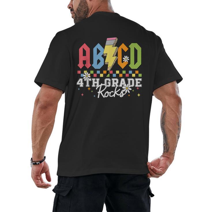 4th Grade Rocks ABCD Back To School Rock Teachers Men's Back Print T-Shirt