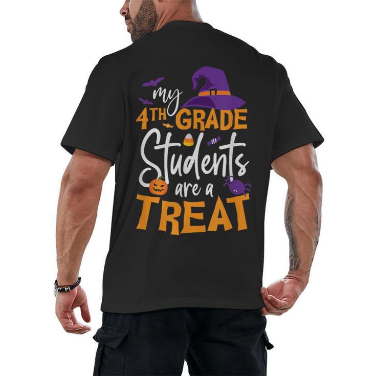 My 4th Grade Students Are a Treat Teacher Halloween Witch For Men Women Kids Men's Back Print T-Shirt