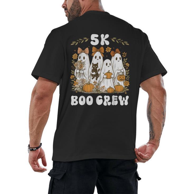 5K Boo Crew Halloween Teacher K5 Floral Ghost Trick Or Teach Men's Back Print T-Shirt