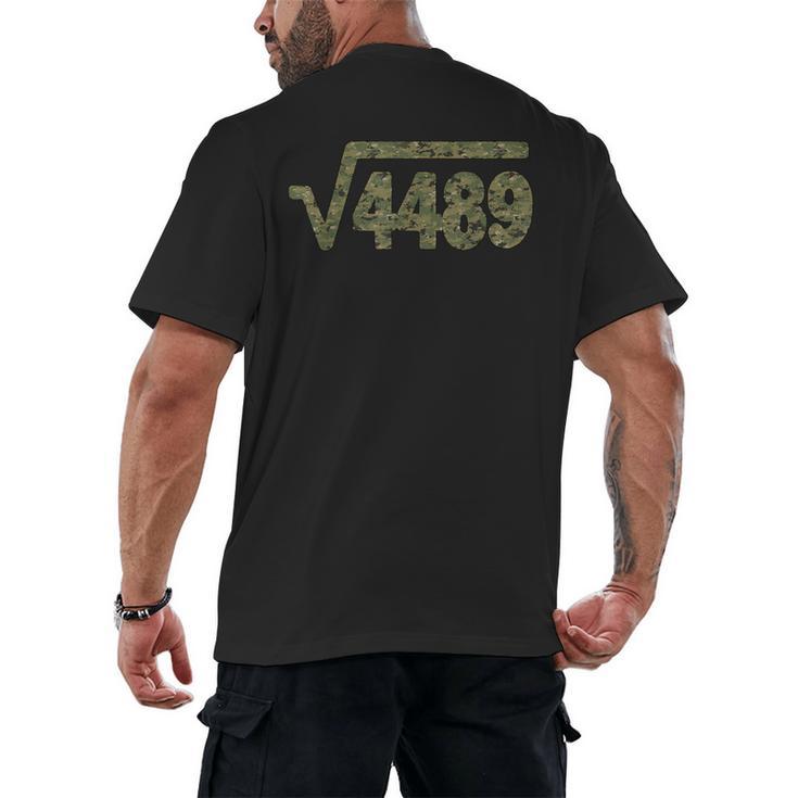 6 7 Army Pattern Meme Square Root 4489 Slang Math Teacher Men's Back Print T-Shirt