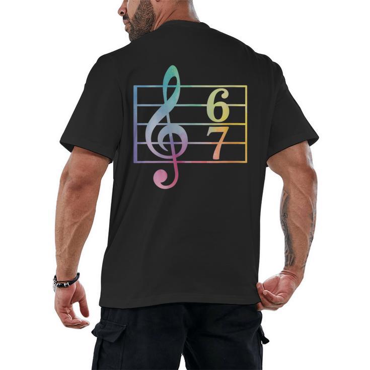 67 Music Meme Slang Six Seven Music Teacher Musician Men's Back Print T-Shirt