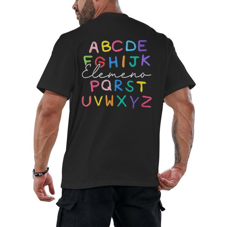 ABC Elemeno Kindergarten Teacher Boy Girl Kid Back To School Men's Back Print T-Shirt