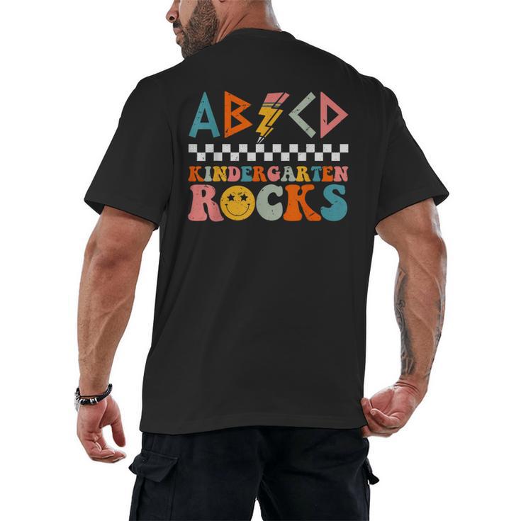 ABCD Kindergarten Rocks Back To School Teacher Kindergarten Men's Back Print T-Shirt