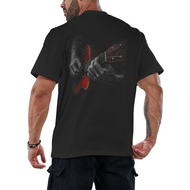 Acoustic Guitar Player Shirt Vintage Music Teacher Guitarist Men's Back Print T-Shirt