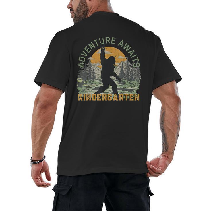 Adventure Awaits Bigfoot Teacher Kindergarten Back To School Men's Back Print T-Shirt
