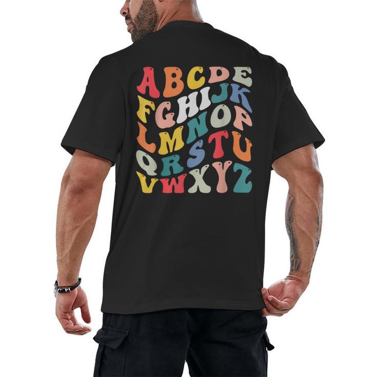 Alphabet Hi Back To School ABC Pre K Kindergarten Teacher Men's Back Print T-Shirt