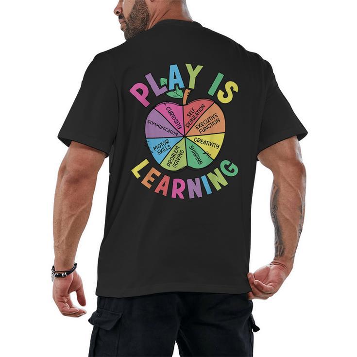 Apple Retro Play Is Learning Kindergarten Teacher Daycare Men's Back Print T-Shirt