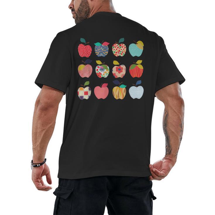Art Apples Back To School For Teacher Student Men's Back Print T-Shirt