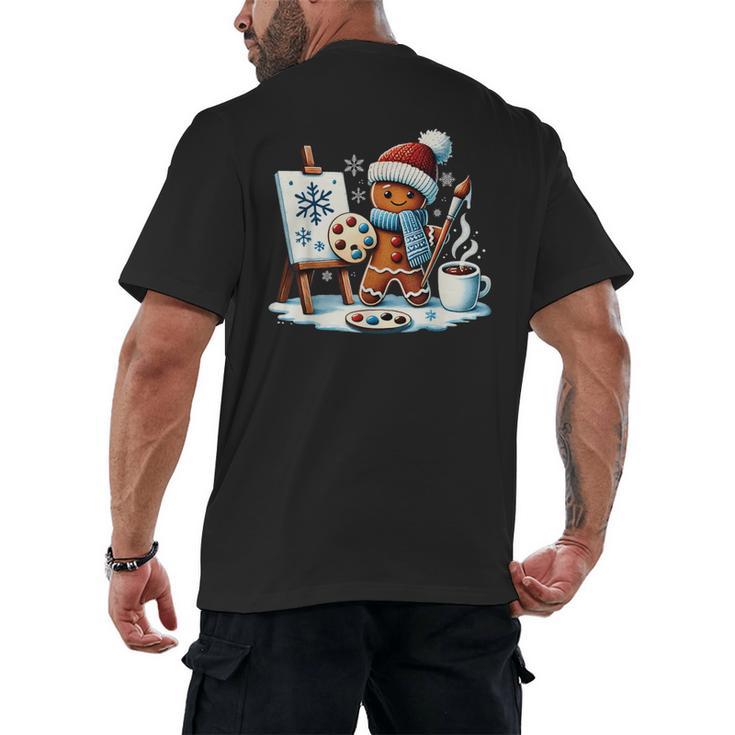 Artist Gingerbread Painter Art Teacher Student Christmas Men's Back Print T-Shirt