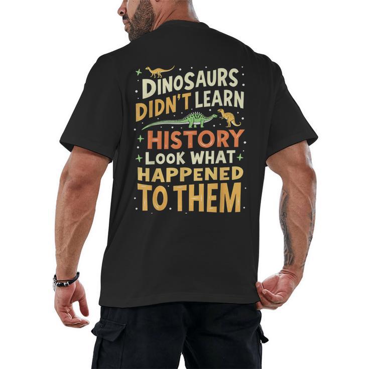 Back To School Dinosaur Social Studies Teacher Student Men's Back Print T-Shirt