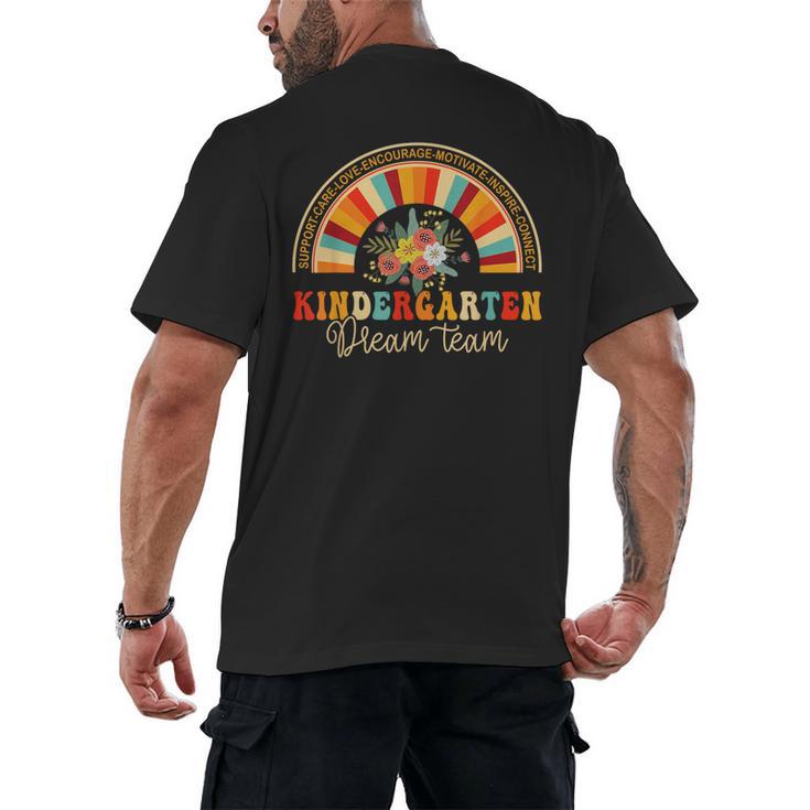 Back To School Kindergarten Dream Team Teacher Love Floral Men's Back Print T-Shirt, trending gift Back To School Kindergarten Dream Team Teacher Love Floral Men's Back Print T-Shirt, trending gift