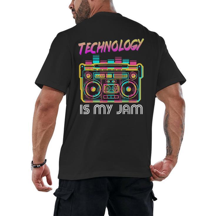 Back To School Retro Technology Is My Jam 80's Teacher Men's Back Print T-Shirt
