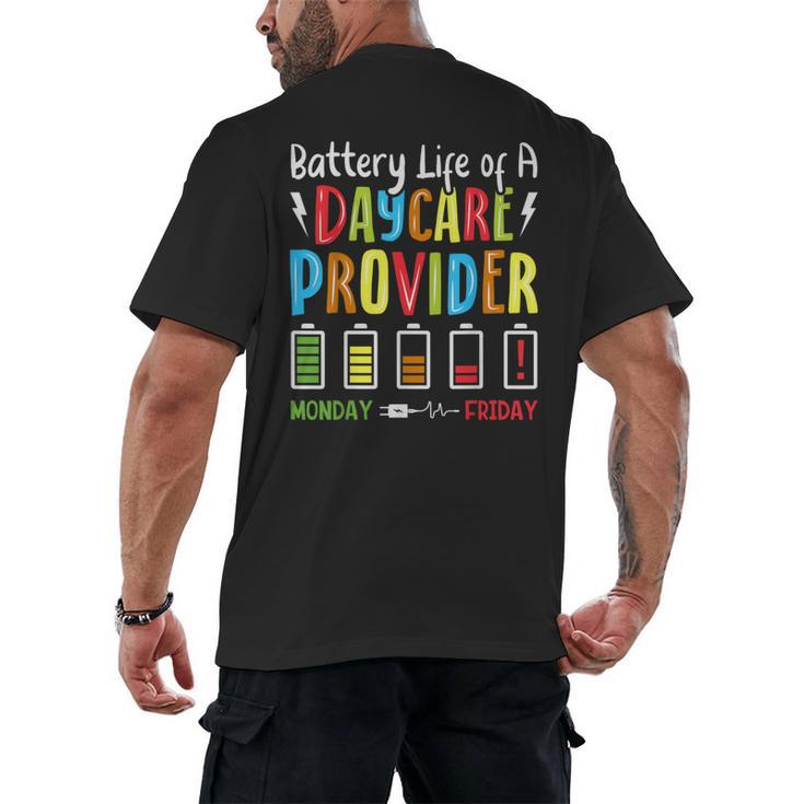 Battery Life Of Daycare Provider Childcare Teacher Men's Back Print T-Shirt