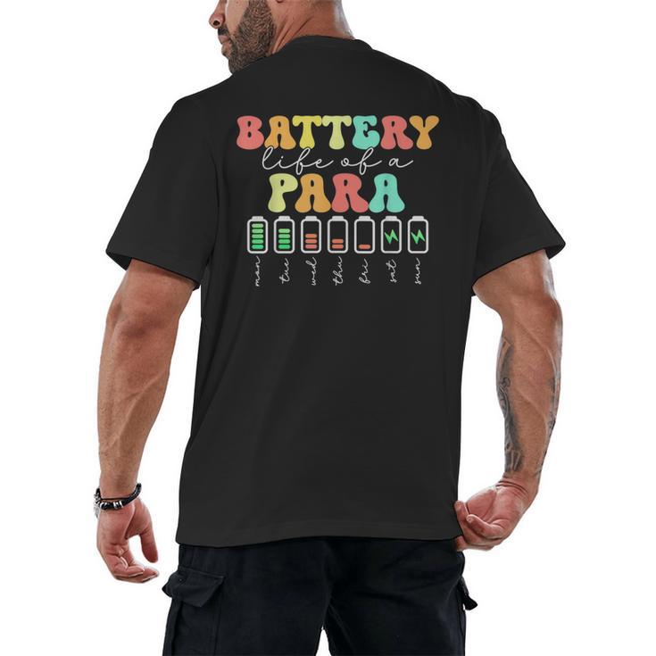 Battery Life Of A Para SPED Parapro Teacher Squad Men's Back Print T-Shirt