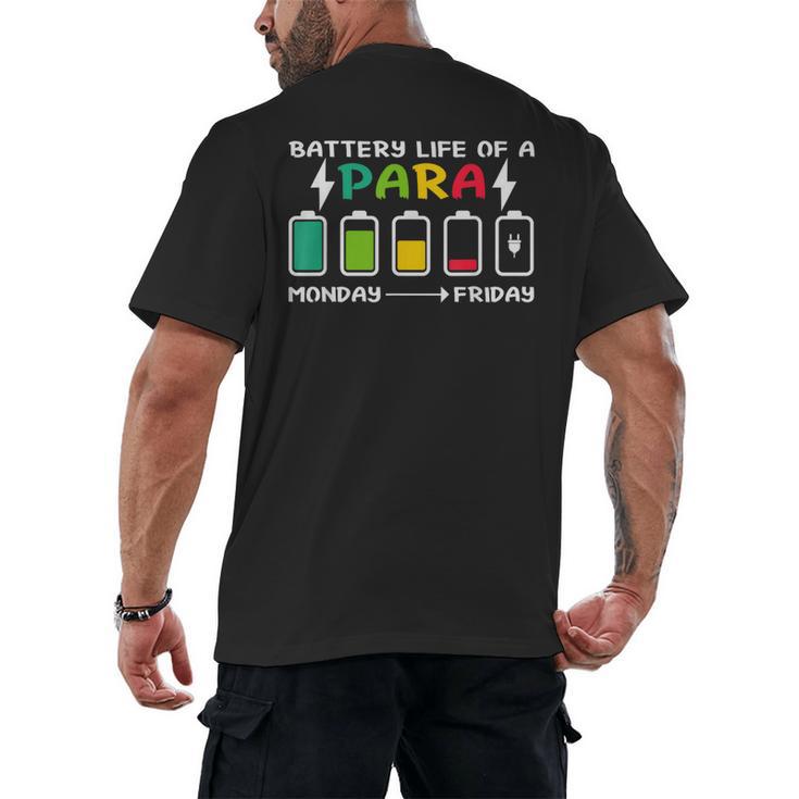 Battery Life Of a Paraprofessional Para Teacher Life Men's Back Print T-Shirt