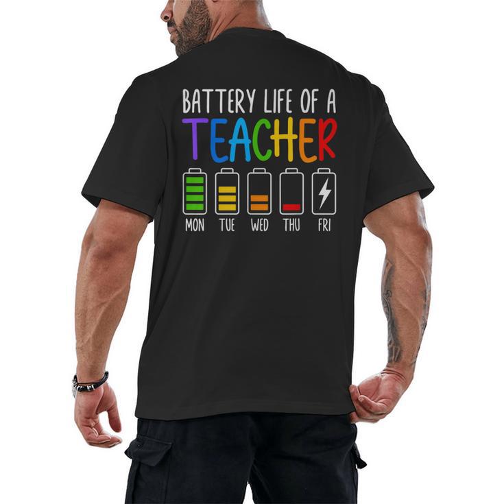Battery Life Of A Teacher School Teacher Appreciation Men's Back Print T-Shirt