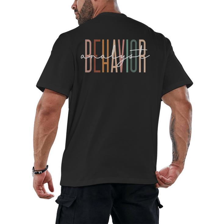 Behavior Analyst Teacher Squad Technician Therapist Analysis Men's Back Print T-Shirt