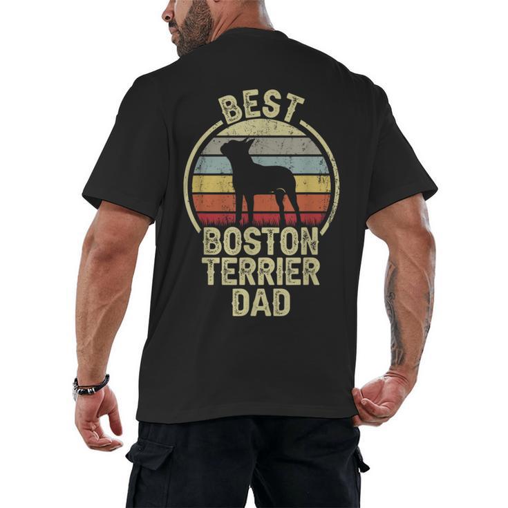 Best Dog Father Dad Vintage Boston Terrier For Men Women Men's Back Print T-Shirt