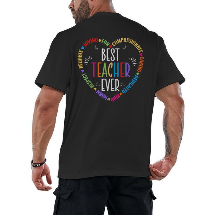 Best Teacher Ever Teacher Motivational Appreciation Men's Back Print T-Shirt