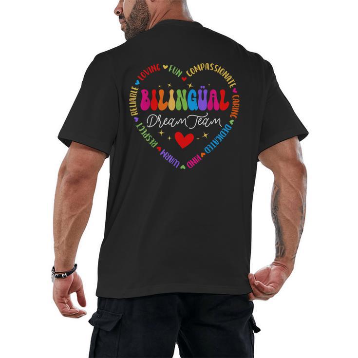 Bilingues Dream Team Dual Language Bilingual Crew Teacher Men's Back Print T-Shirt