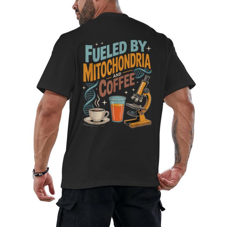 Biology Teacher Science Fueled By Mitochondria Coffee Men's Back Print T-Shirt