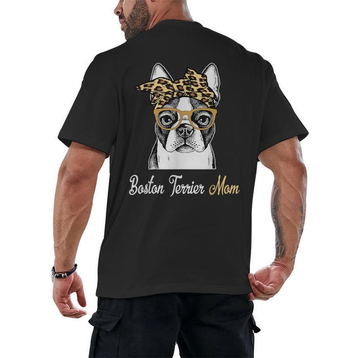 Birthday And Mother's Day -Boston Terrier Mom Men's Back Print T-Shirt