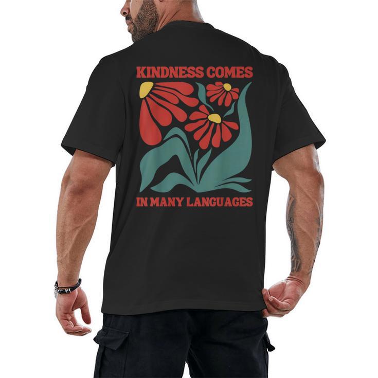 Boho Flower ESL Teacher Kindness Comes In Many Languages Men's Back Print T-Shirt
