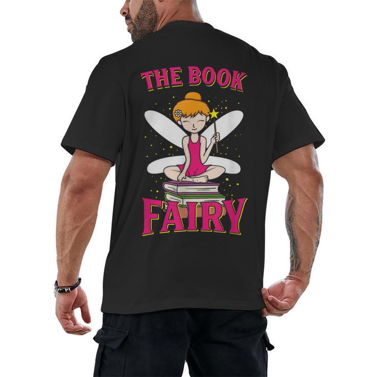 The Book Fairy Reading Teacher Librarian T-Shirt Men's Back Print T-Shirt
