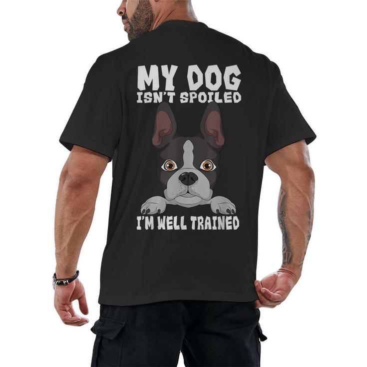 Boston Terrier American Gentleman Dog Lover I'm Well Trained Men's Back Print T-Shirt