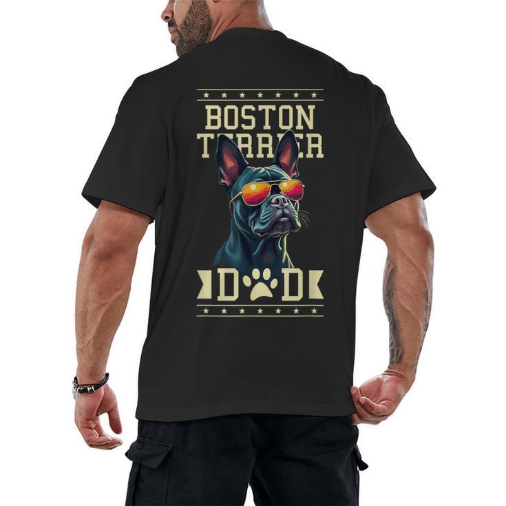 Boston Terrier Dad Boston Bull Bostie Dog Men's Back Print T-Shirt