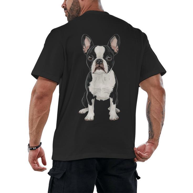Boston Terrier Dog Motif Pet Art Boston Terrier For Men Women Kids Men's Back Print T-Shirt