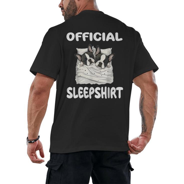 Boston Terrier Dog Official Sleepshirt Pajamas Nightgown For Men Women Girls Kids Men's Back Print T-Shirt