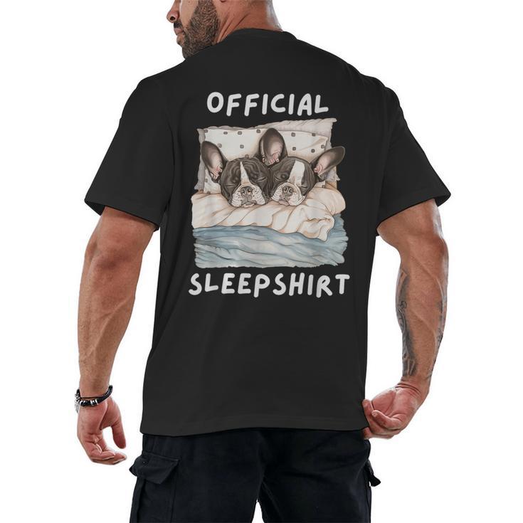 Boston Terrier Dog Official Sleepshirt Pajamas Nightgown Men Women Girls Kids Men's Back Print T-Shirt