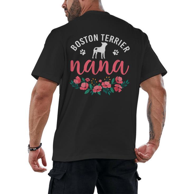 Boston Terrier Grandma Nana Dog Lover Christmas Men's Back Print T-Shirt
