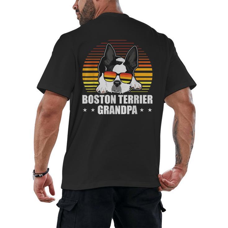 Boston Terrier Grandpa Dog Owner Boston Terrier Men's Back Print T-Shirt