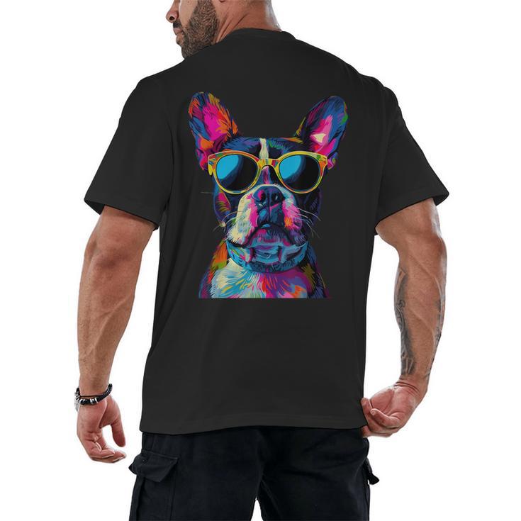 Boston Terrier Lovers Pop Art Boston Terrier Men's Back Print T-Shirt