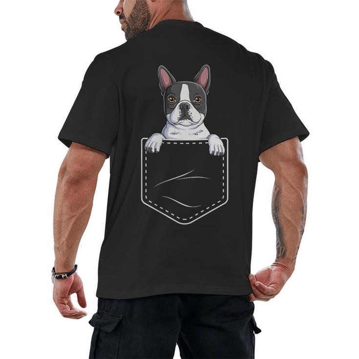 Boston Terrier In The Pocket Cute Boston Terrier Dog Lovers For Men Women Girls Kids Men's Back Print T-Shirt