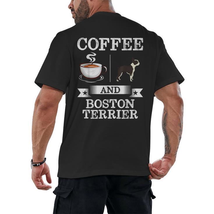 Boston Terrier Shirt Coffee And Boston Terrier Cute Dog  For Men Women Girls Kids Men's Back Print T-Shirt