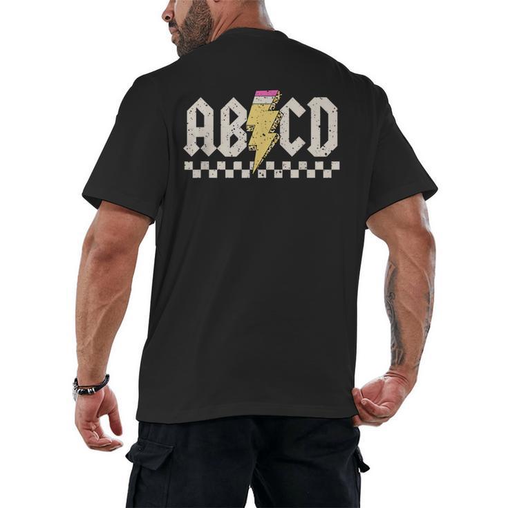 Boys Girls Teachers ABCD Rock Graphic Back To School Class Men's Back Print T-Shirt