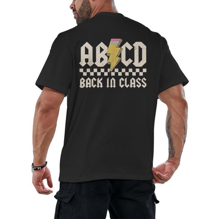 Boys Girls Teachers Rock Back To School ABCD Back In Class Men's Back Print T-Shirt
