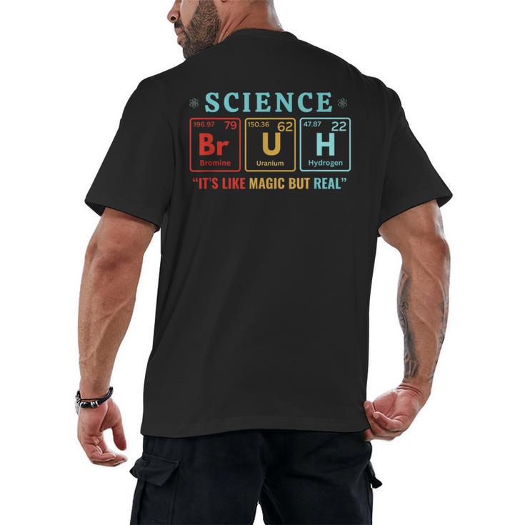 Bruh Science Like Magic But Real Teachers Students Scientist Men's Back Print T-Shirt