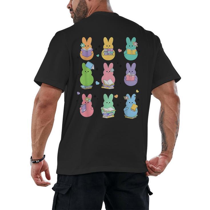 Bunny Reading Books Easter Day Librarian Teacher Book Men's Back Print T-Shirt