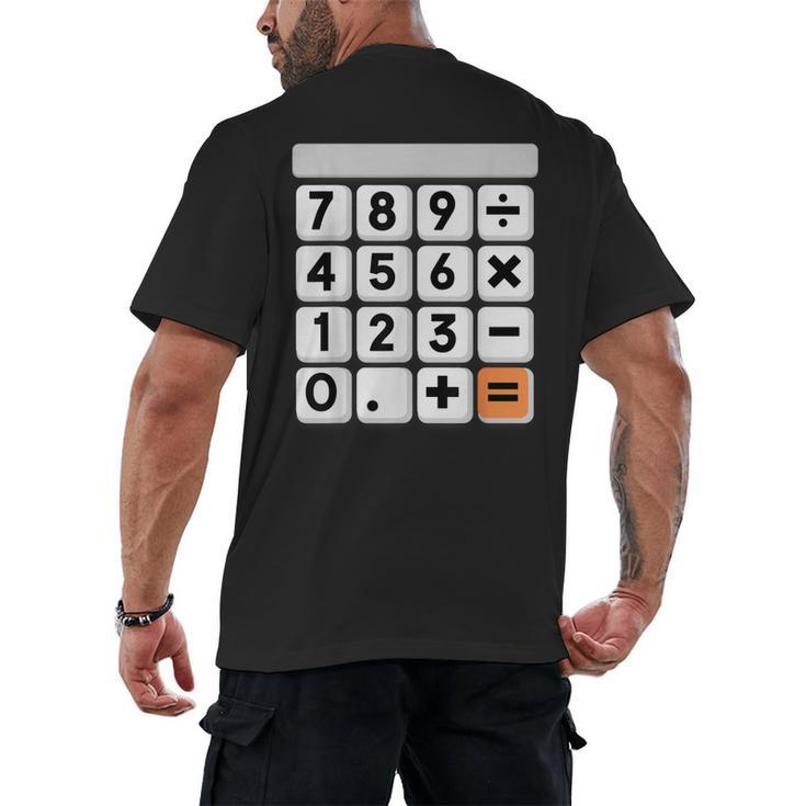Calculator Easy Halloween Costume For Math Teacher Men's Back Print T-Shirt