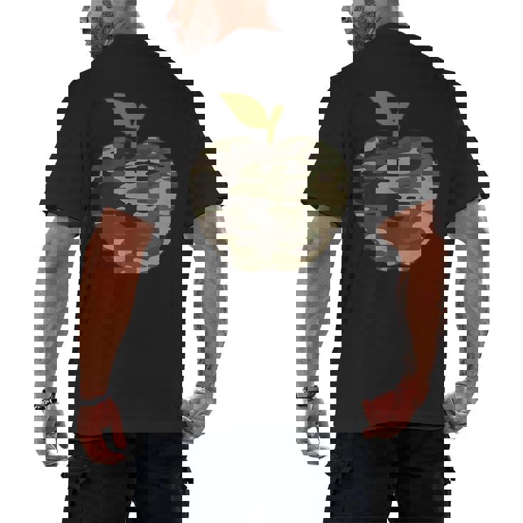 Camo Apple Camouflage Clothing School Student Camo Teacher Men Women Kids Men&#x27;s Back Print T-Shirt