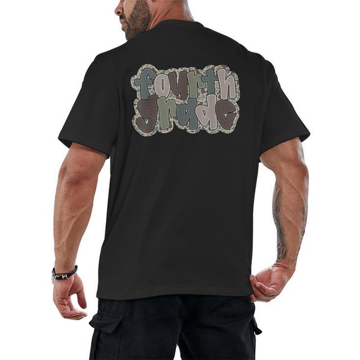 Camo Team 4th Grade Squad Back To School Teacher Kids Boys Men's Back Print T-Shirt