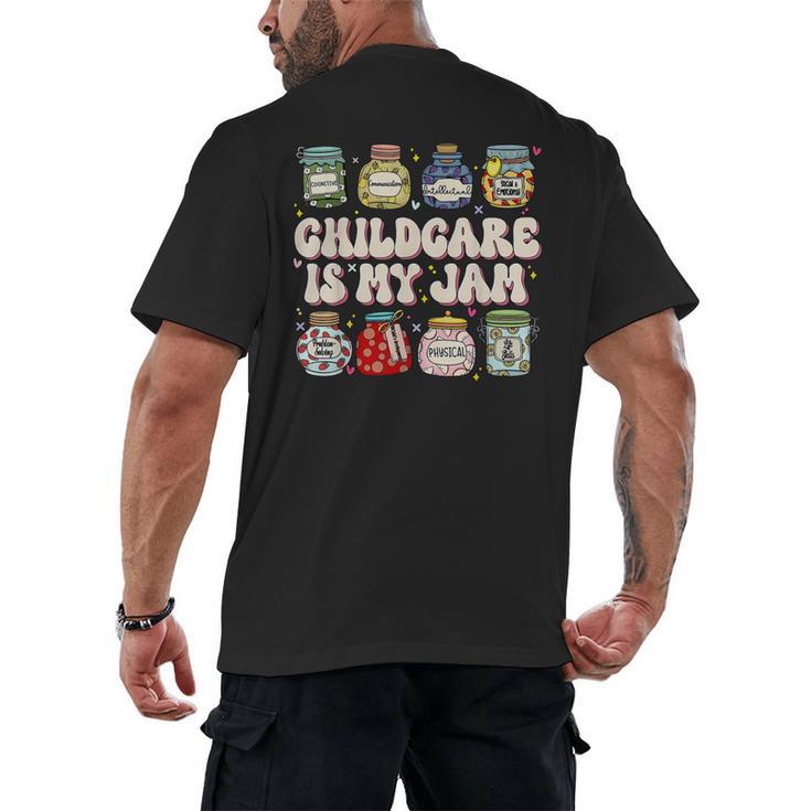 Childcare Is My Jam Child Care Teacher School Psychologist Men's Back Print T-Shirt