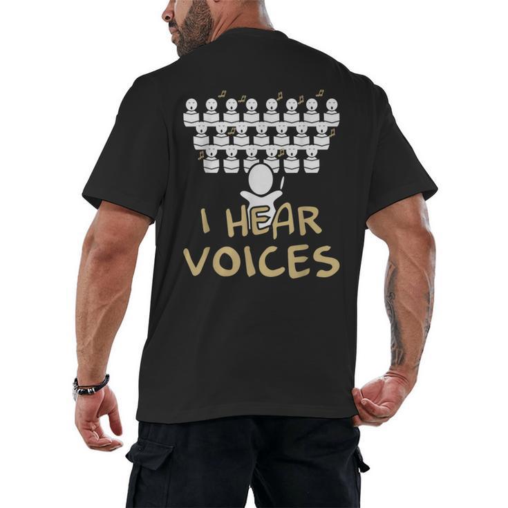 Choir Teacher Shirt I Hear Voices Chorister Tee Men's Back Print T-Shirt